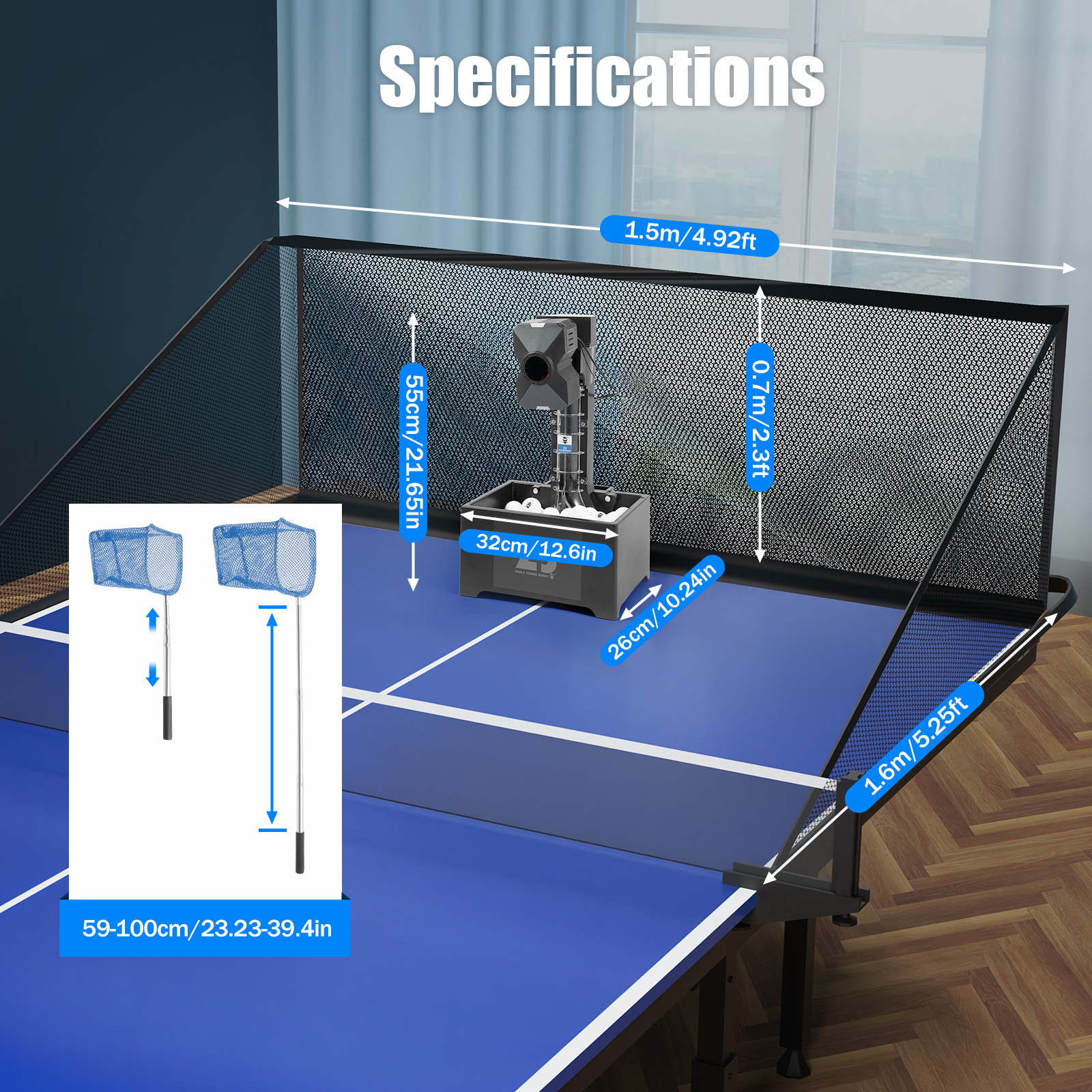 Table Tennis Robot with Net&10 - огляд і ціна Table Tennis Vr
